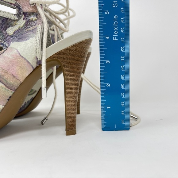 Seychelles Pastel Floral Tie Mary Jane Stacked Stiletto Heel Sandal - Picture 9 of 9